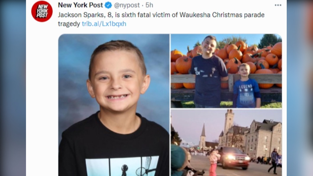 男童傑克森成意外最小罹難者。(圖/翻攝自@nypost Twitter)