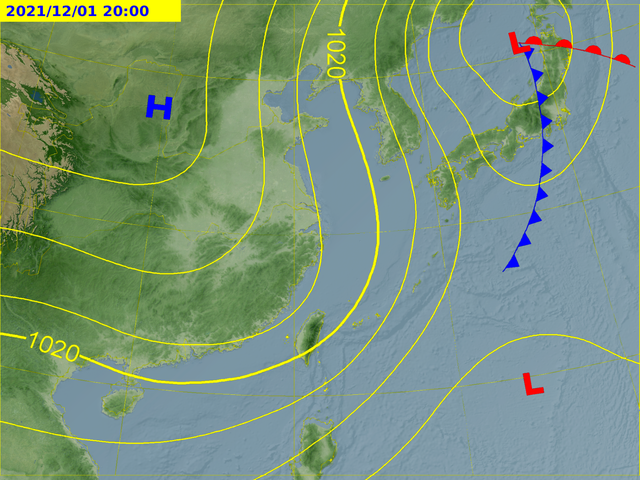 台灣近日有多波冷空氣襲來。(圖/中央氣象局)
