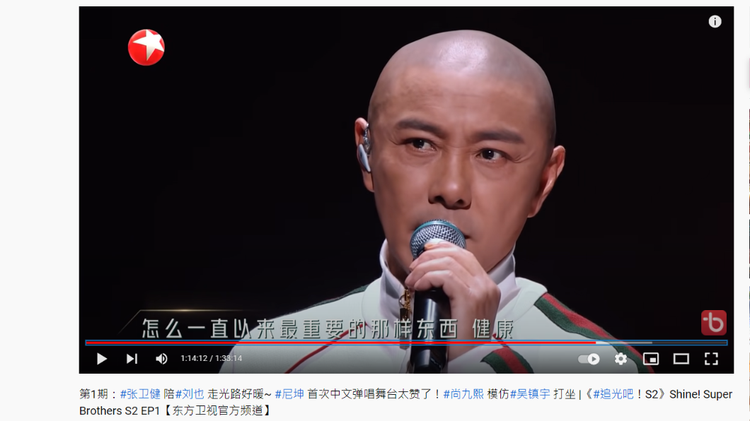 張衛健出演大陸綜藝節目。(圖/翻攝自SMG上海電視台YouTube)