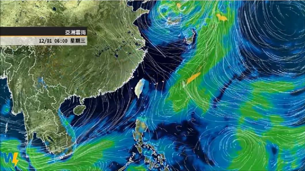 亞洲雲雨。(圖/翻攝自氣象達人彭啟明Facebook)