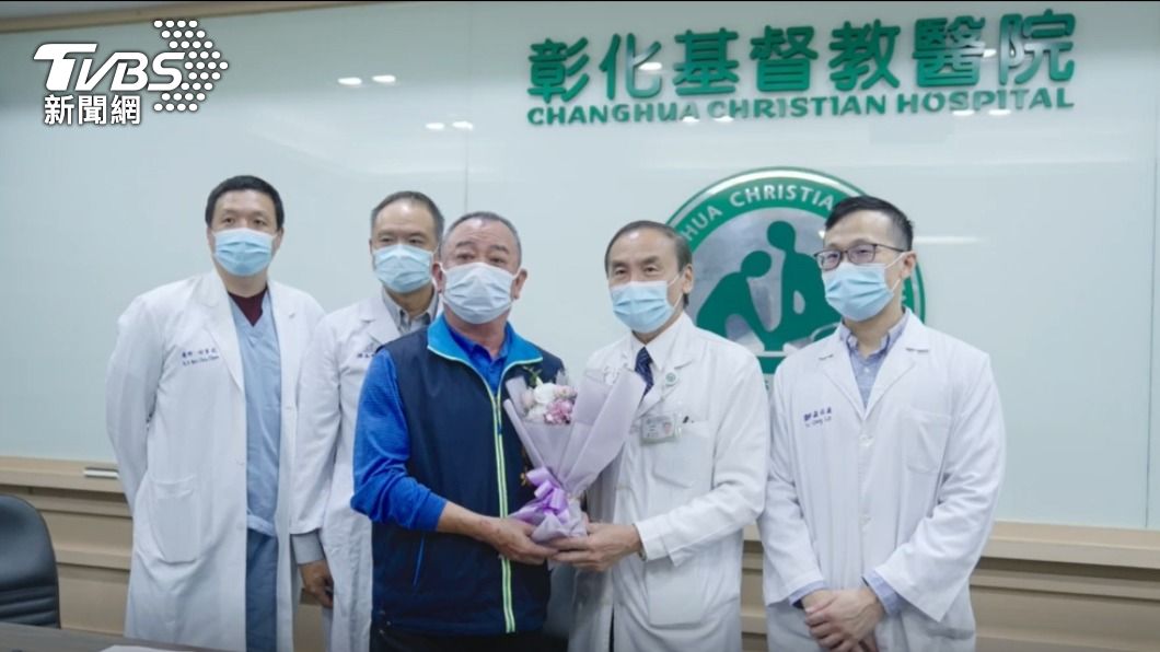 陳明灶感謝彰化基督教醫院。(圖/TVBS)