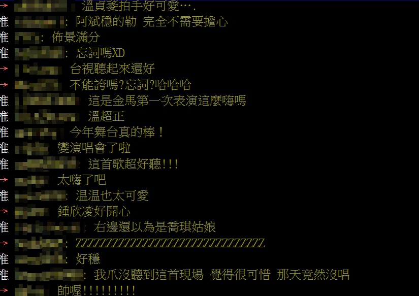 茄子蛋表演獲一致好評。（圖／翻攝自PTT「Golden-Award板」）