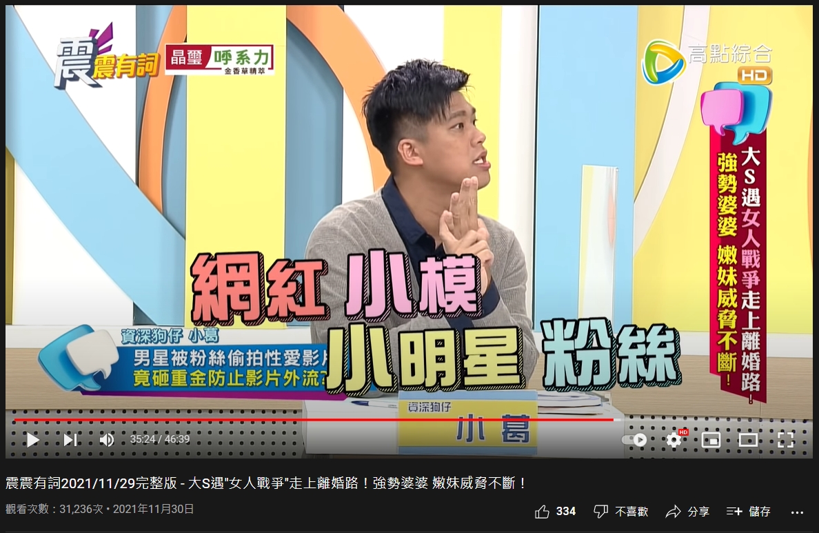 小葛指出藝人絕不能碰4種人。（圖／翻攝自《震震有詞》YouTube）