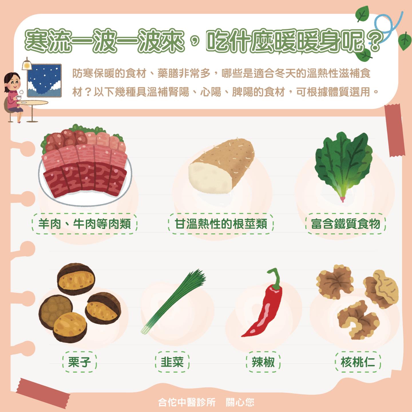 抗寒食物一覽。(圖/翻攝自合佗中醫診所臉書)