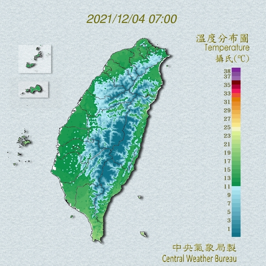 今日各地氣溫略升。(圖/中央氣象局)