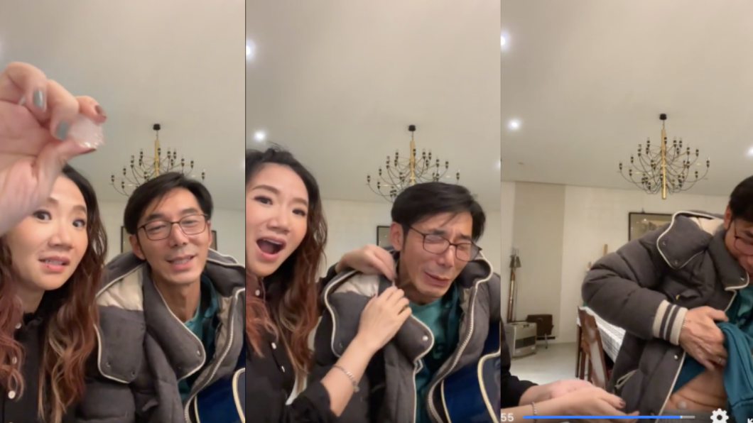 陶晶瑩向李李仁丟冰塊報仇。(圖/翻攝自陶晶瑩臉書)