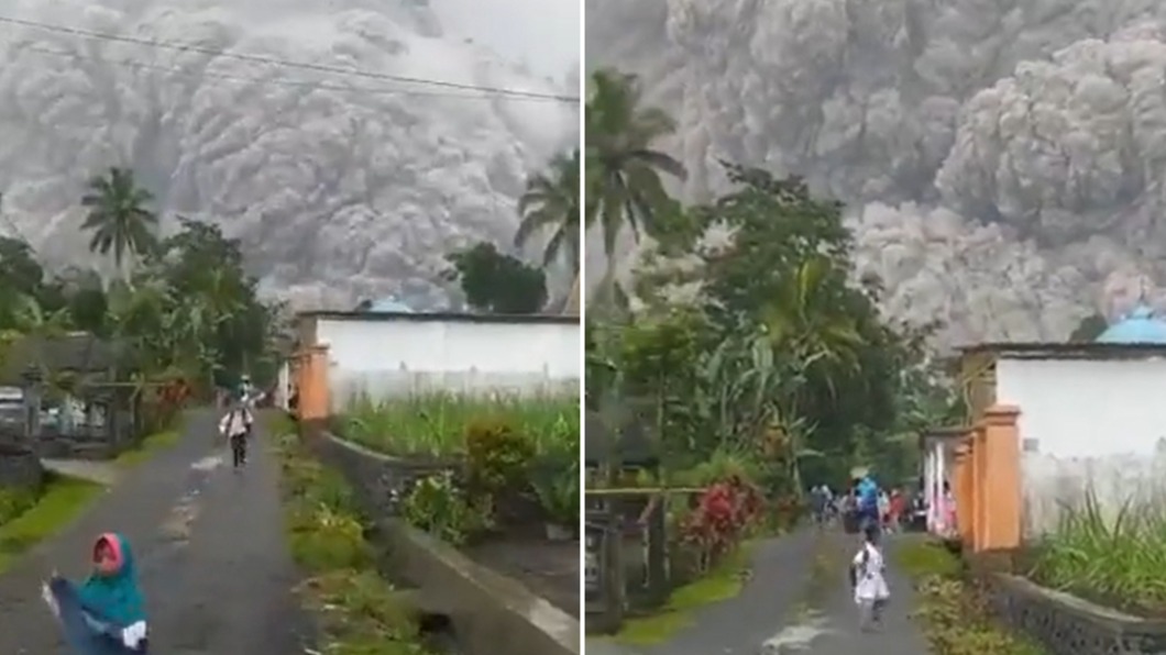 驚悚奔逃瞬間!印尼塞梅魯火山噴發 數千居民急撤