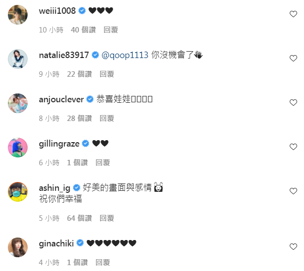 圈內好友紛紛獻上祝福。（圖／翻攝自古娃娃IG）