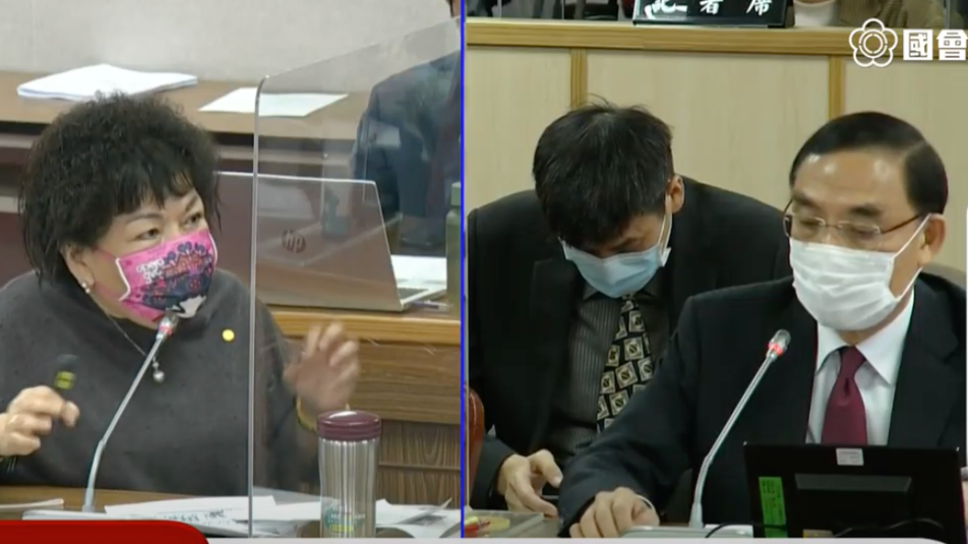 國民黨立委葉毓蘭要求法務部追查網軍。(圖/翻攝國會直播)