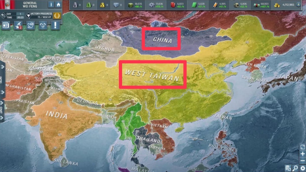 中國大陸寫成「西台灣」！德國手遊廣告世界地圖掀熱議