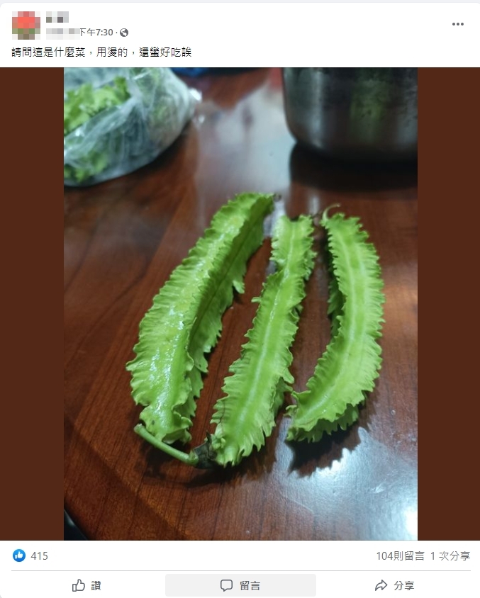 原PO不曉得食材名稱便上網詢問網友。（圖／翻攝自臉書社團「家常菜」）