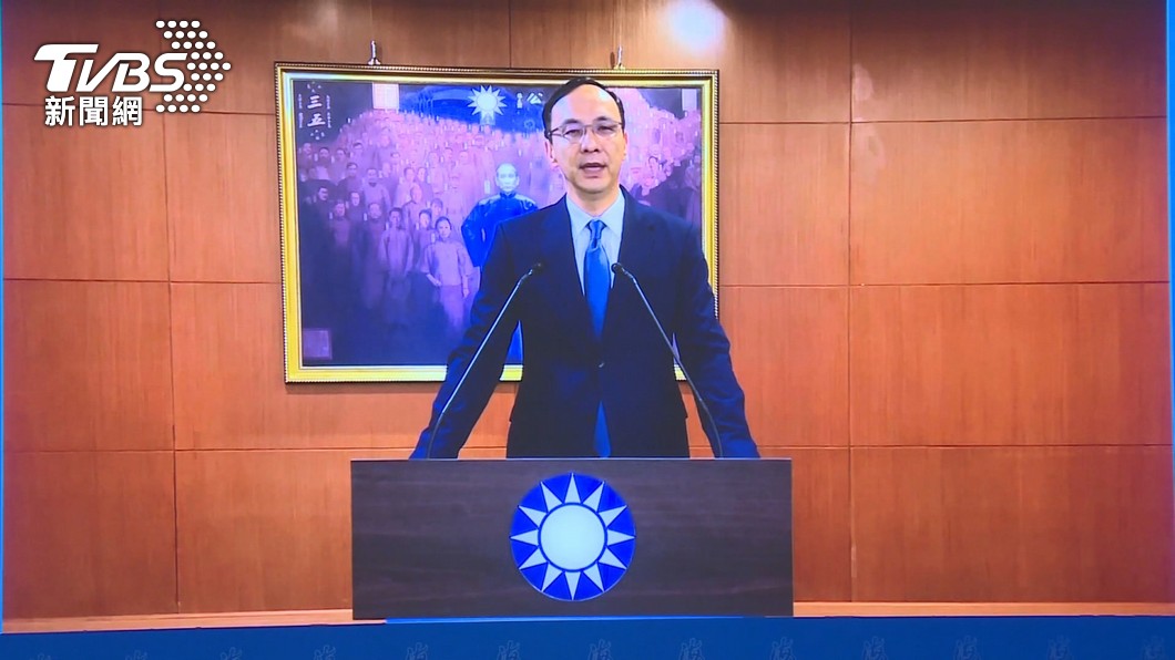 國民黨主席朱立倫去年以預錄影片道賀海峽論壇順利舉辦。(圖/TVBS資料畫面)