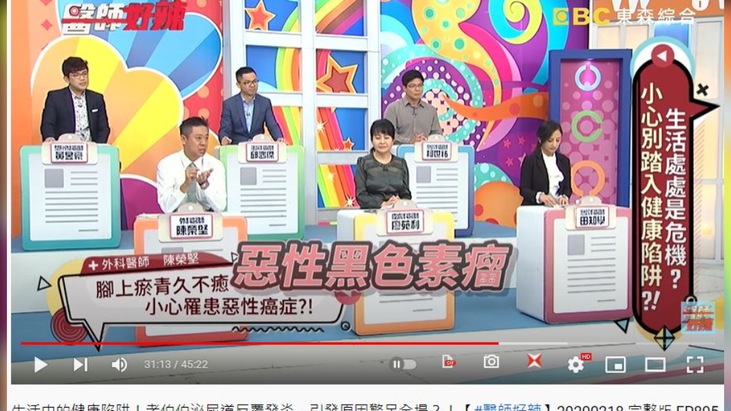 婦人經檢查罹患惡性黑色素瘤。(圖/翻攝自《醫師好辣》YouTube)