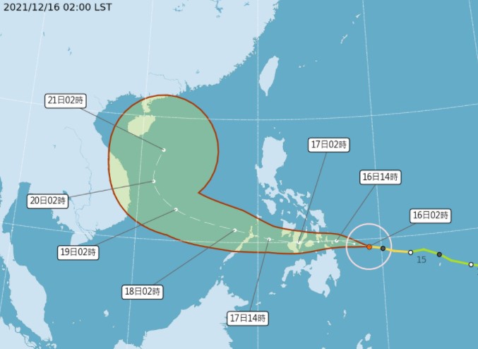 颱風路徑預測。(圖/中央氣象局)