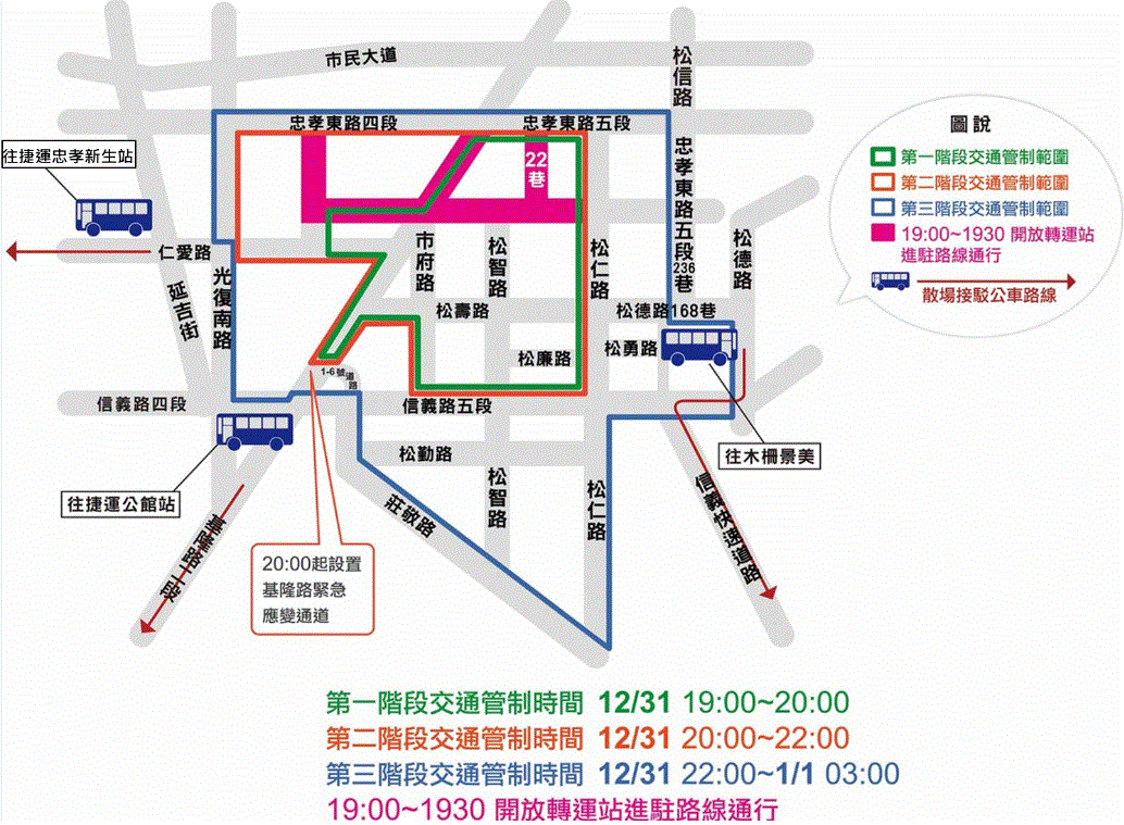 信義計畫區實施三階段交通管制。(圖/交通局提供)