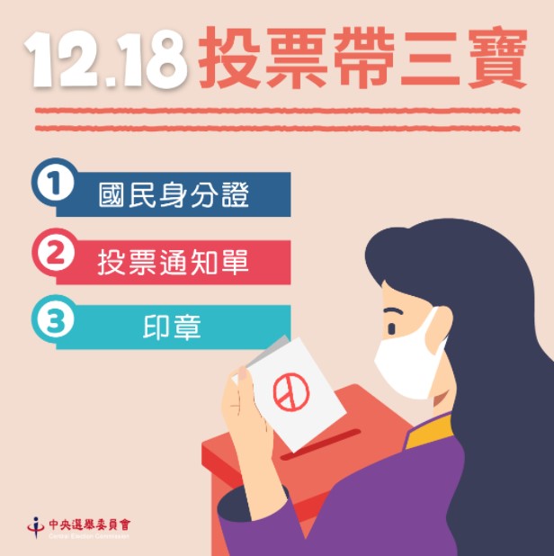 投票必備3+1物品。(圖/中選會)