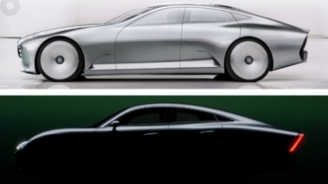 EQXX(圖下)與先前賓士Concept IAA(圖上)相當類似,不過EQXX更接近量產車的樣貌。(圖/ M-Benz提供)