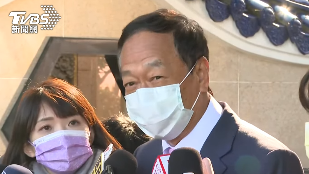 郭台銘今日回應公投問題。(圖/TVBS)