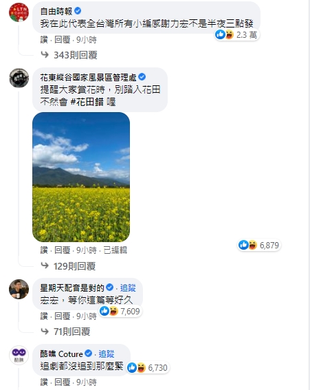 王力宏聲明引來一排藍勾勾回覆。（圖／翻攝自王力宏臉書）