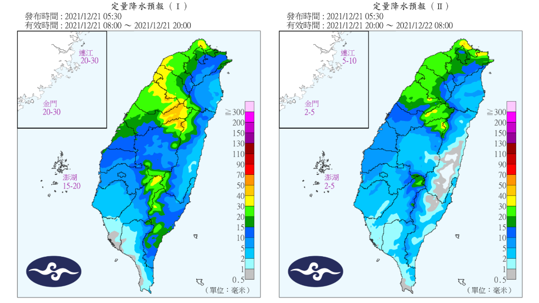降水預報。(圖/中央氣象局)