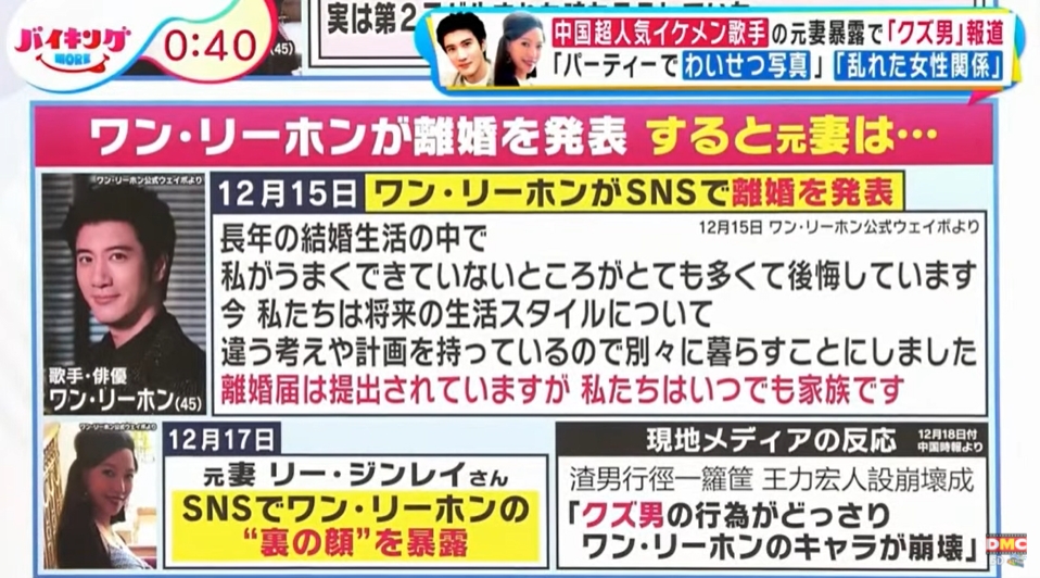 節目報導蕾宏之戰懶人包。(圖/翻攝自《バイキングMORE》)