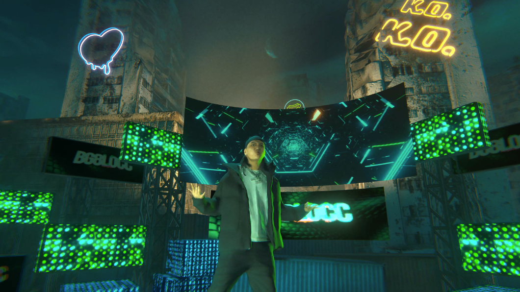 演唱會首先由蛋頭BG8LOCC領銜開唱。(圖/HTC VIVE ORIGINALS提供)