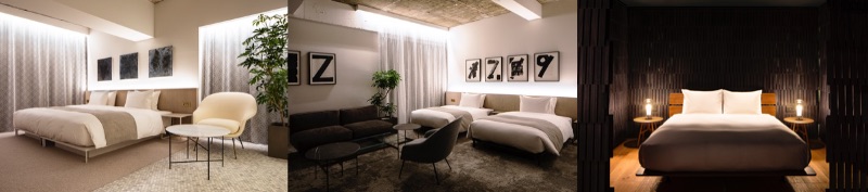 Junior Suite Room ©Shinya Kigure　　    　 Executive room ©Shinya Kigure　　　      Michele de Lucchi Room©Shinya Kigure 