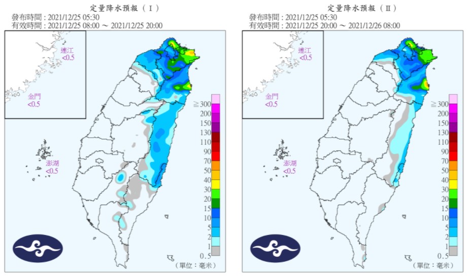 降水預報。(圖/中央氣象局)