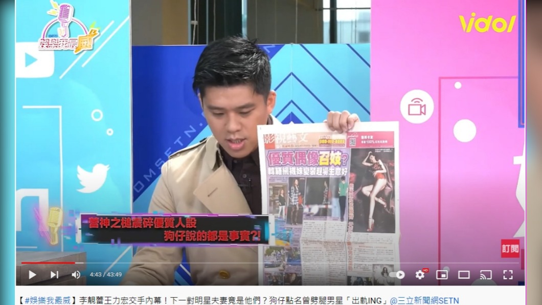 前狗仔葛斯齊。(圖/翻攝自三立新聞網SETN YouTube)