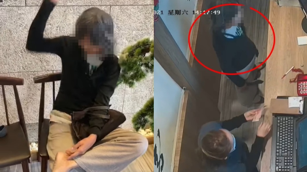 台南怪婦衝火鍋店攻擊。（圖／翻攝自爆料公社二社）