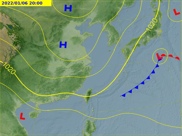 下週四(6)日東北季風增強。(圖/翻攝自氣象局官網)