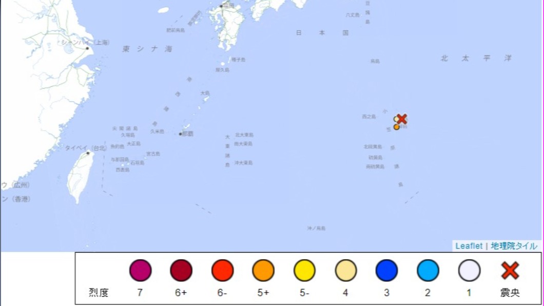 日本小笠原群島清晨6.3地震 最大震度5強