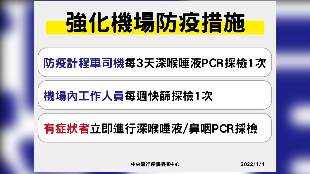 強化機場防疫措施。(圖/中央流行疫情指揮中心)