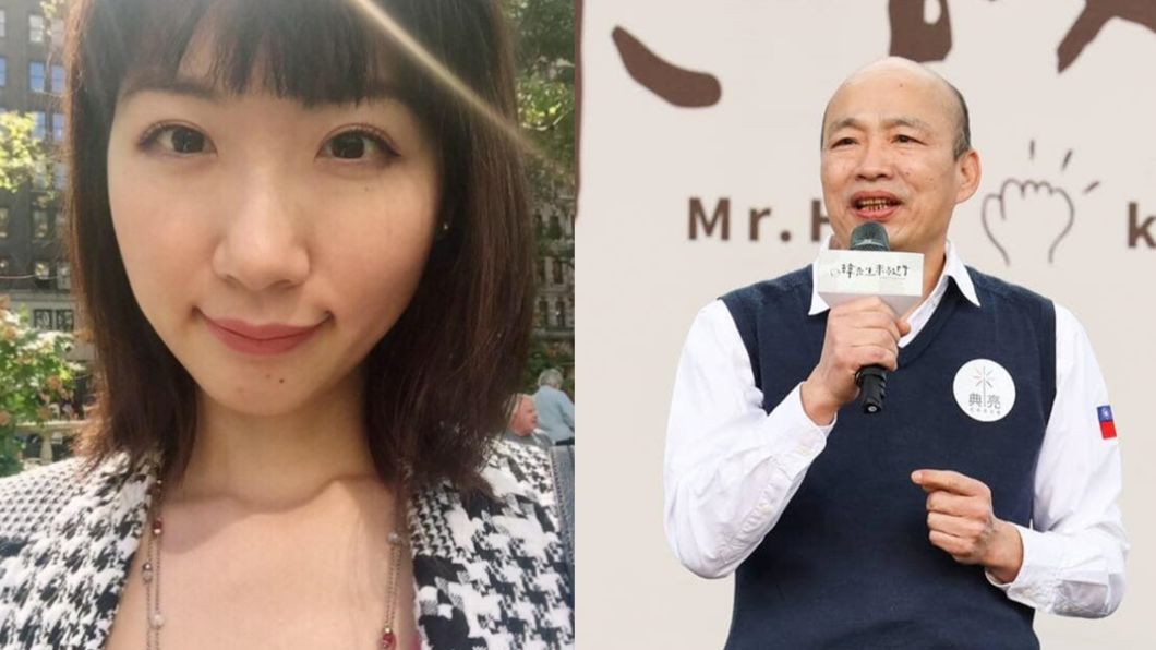 廣告小妹透露老公是忠實韓粉。（圖／翻攝自廣告小妹、韓國瑜臉書）