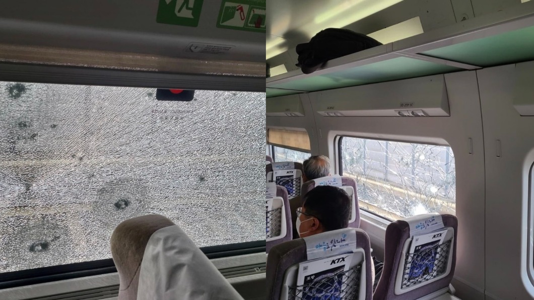 列車脫軌後撞擊隧道牆面導致車窗破裂。（圖／翻攝自Instagram）