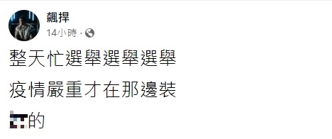 館長批民進黨整天忙選舉。(圖/翻攝自飆捍臉書)