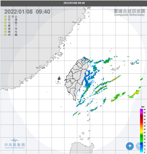 今日北部地區氣溫為13至20度。(圖/翻攝自中央氣象局)