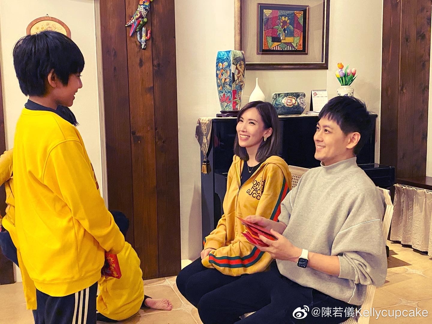 林志穎和陳若儀育有三子。(圖/翻攝自陳若儀微博)