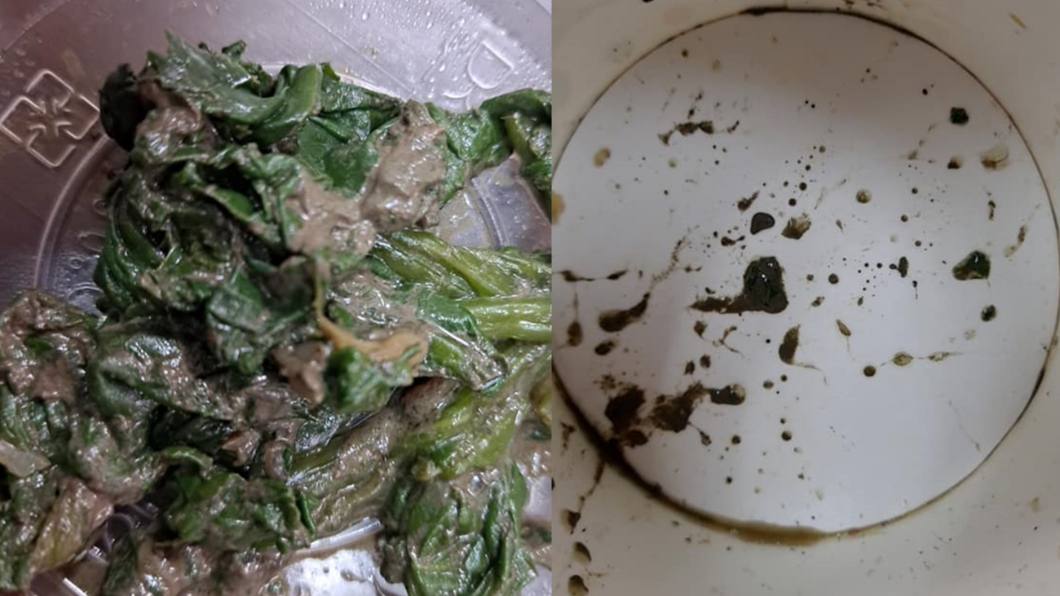 真的吃土!外送點燙青菜「整陀泥巴」塞滿嘴 超噁畫面曝