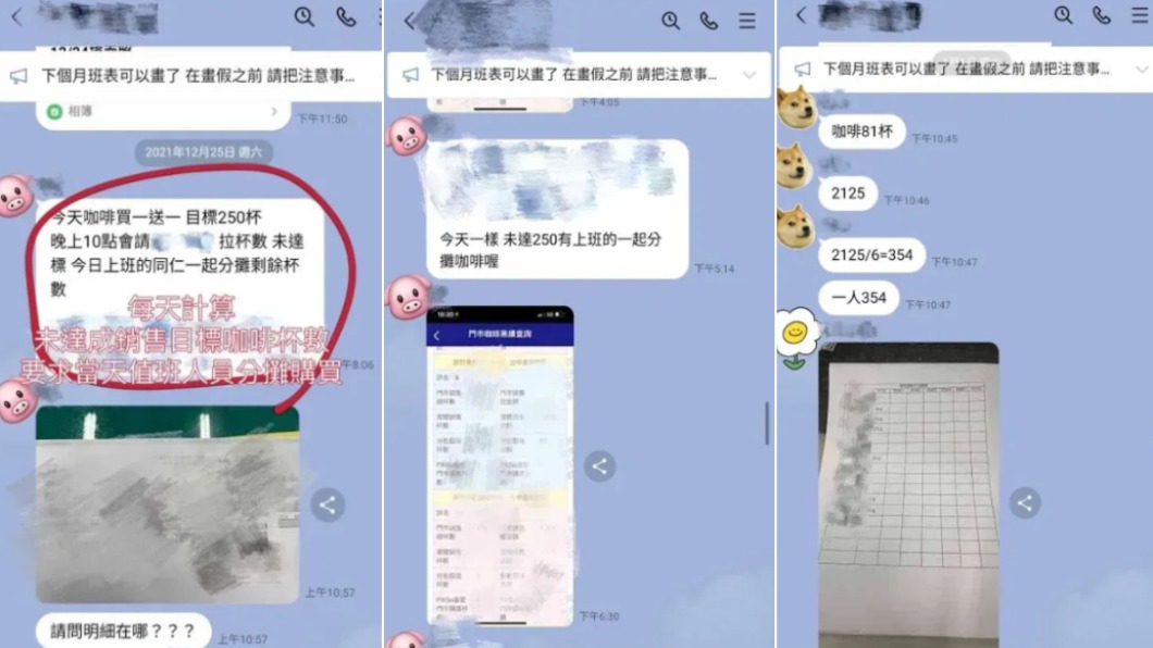 網友爆料全聯員工被逼買咖啡衝業績。(合成圖/翻攝自爆料公社APP)
