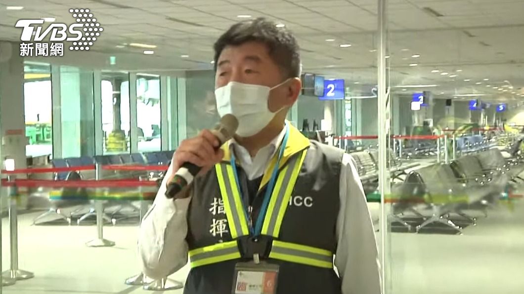 陳時中事後接受媒體聯訪時。(圖/TVBS)