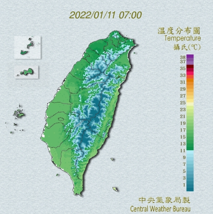 全台今天急降溫。(圖/中央氣象局)