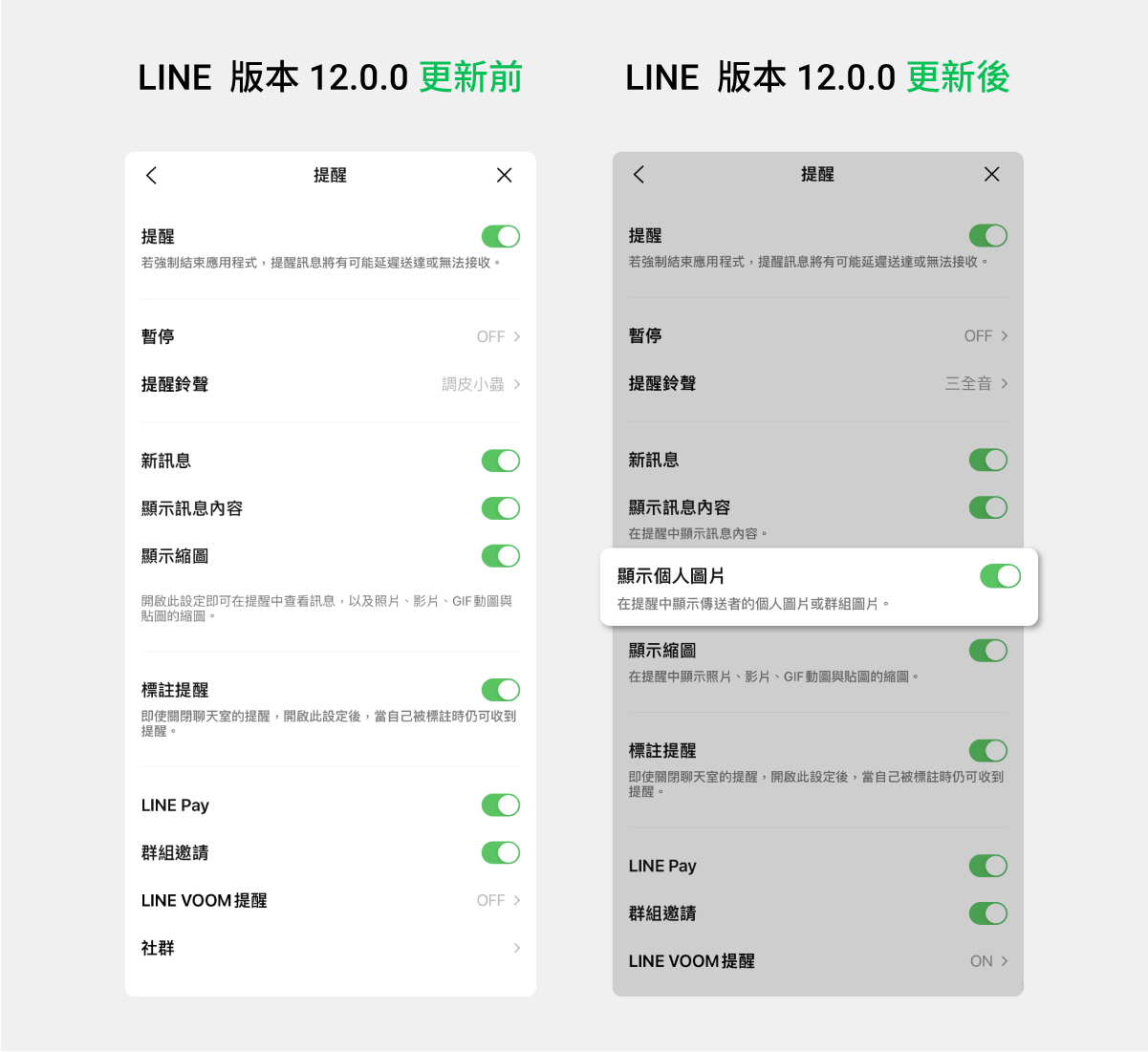 LINE新版本針對此功能進行調整。(圖/翻攝自LINE官方部落格)