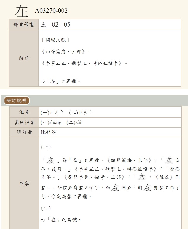 答案揭曉是在或聖的異體字。(圖/翻攝自教育部異體字字典)