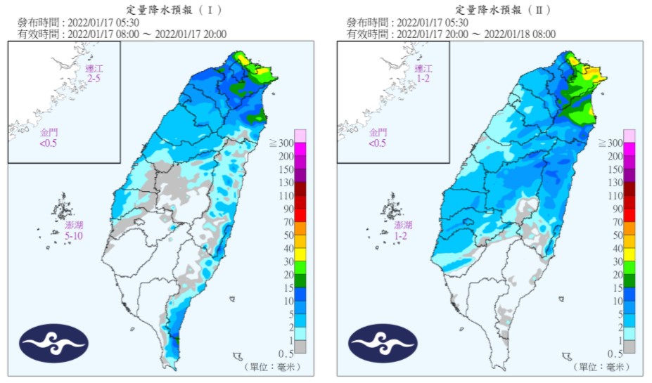 降水預報。(圖/中央氣象局)