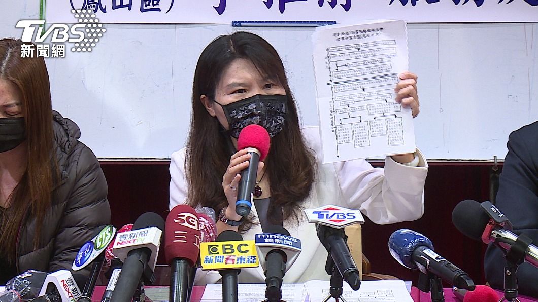 高雄市議員李雅靜與家屬召開記者會,痛批疫調支援中心官僚殺人。(圖/TVBS)