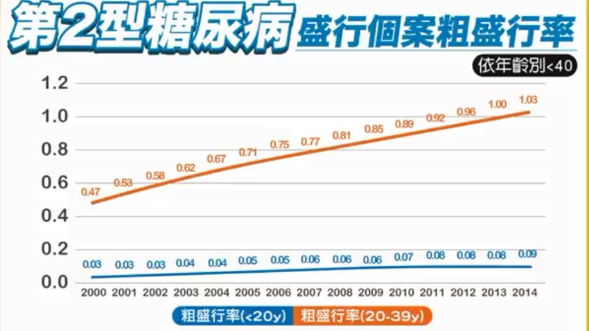 第2型糖尿病盛行個案粗盛行率。（圖／翻攝自健康2.0）