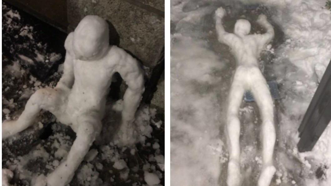 日網友自製雪人激似「柯南的犯人」　太逼真嚇壞中學生