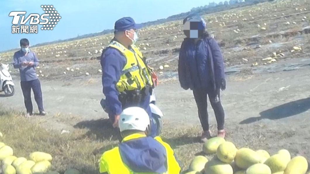 林婦偷南瓜,警方依竊盜現行犯將他逮捕送辦。(圖/警方提供)