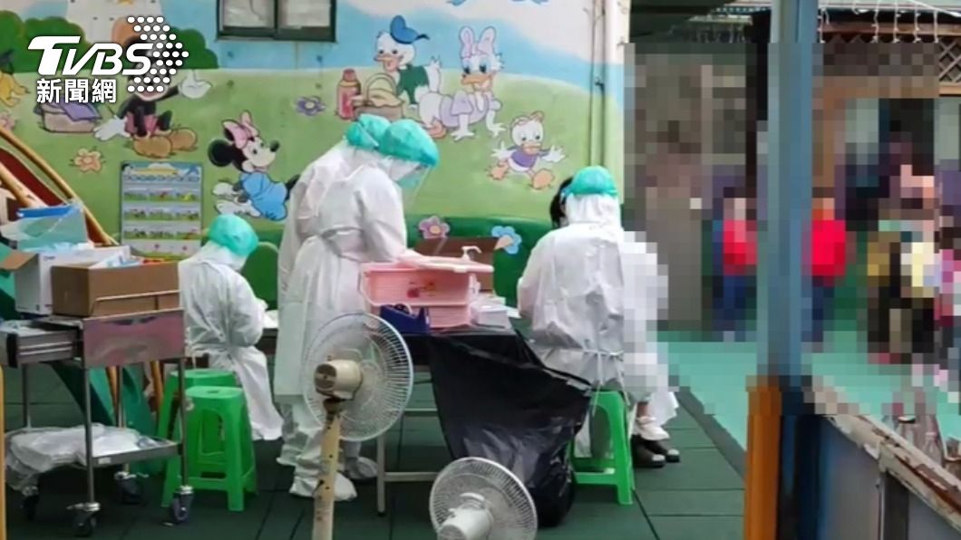 68名幼兒園同學都得接受採檢隔離。(圖/TVBS)